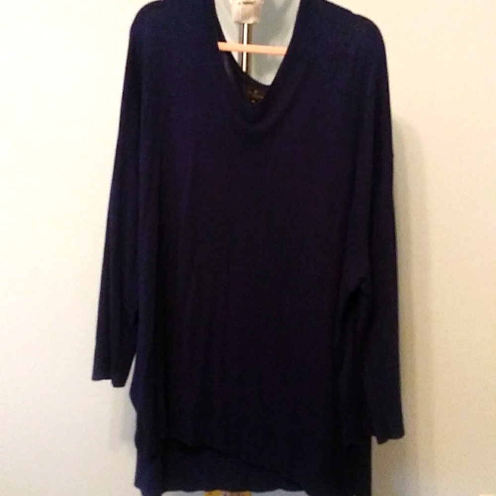 Blue sweater, lightweight, office wear